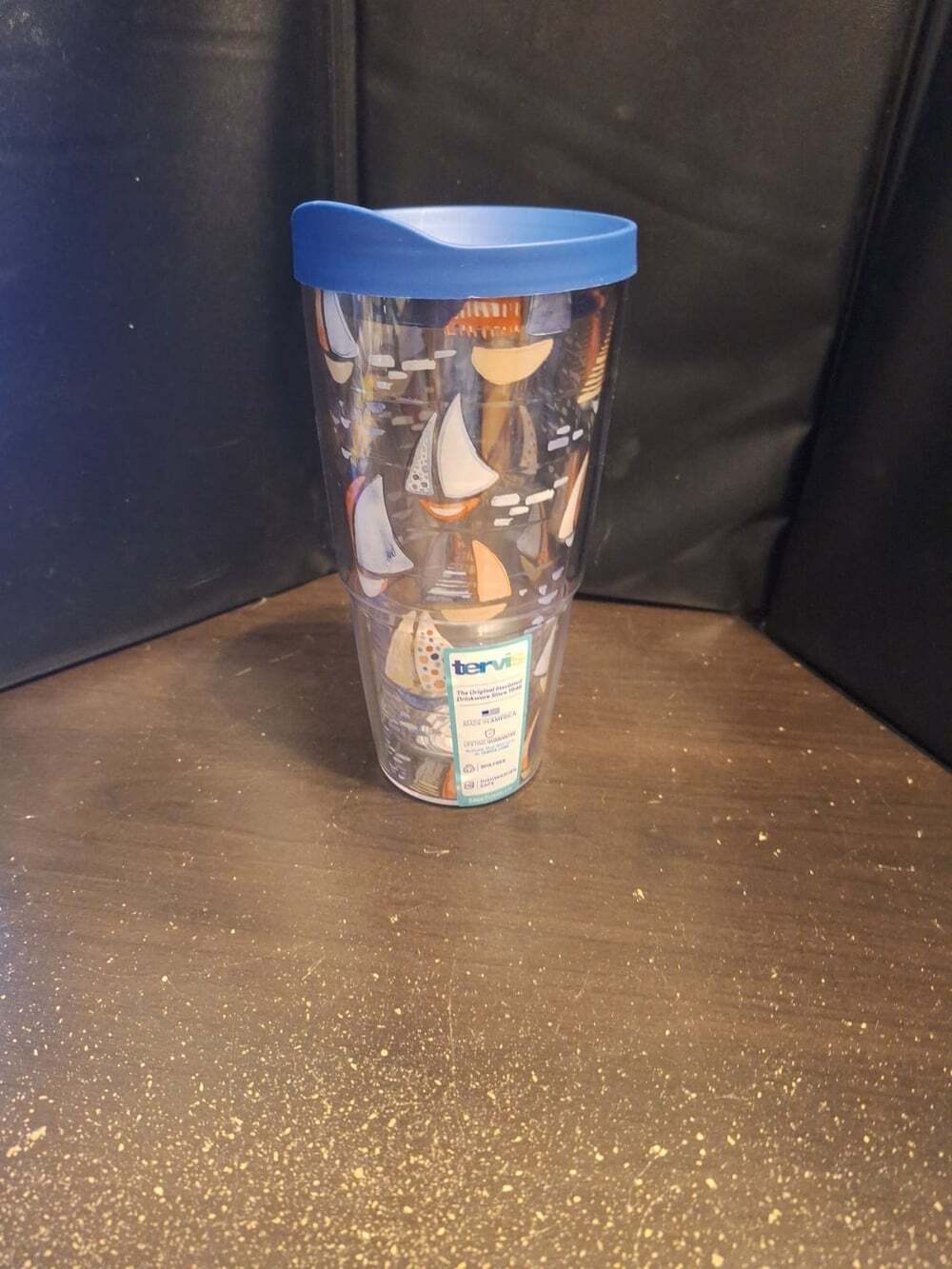 Tervis 24oz Insulated Tumbler - Nautical Sailboats Pattern with Blue Lid
